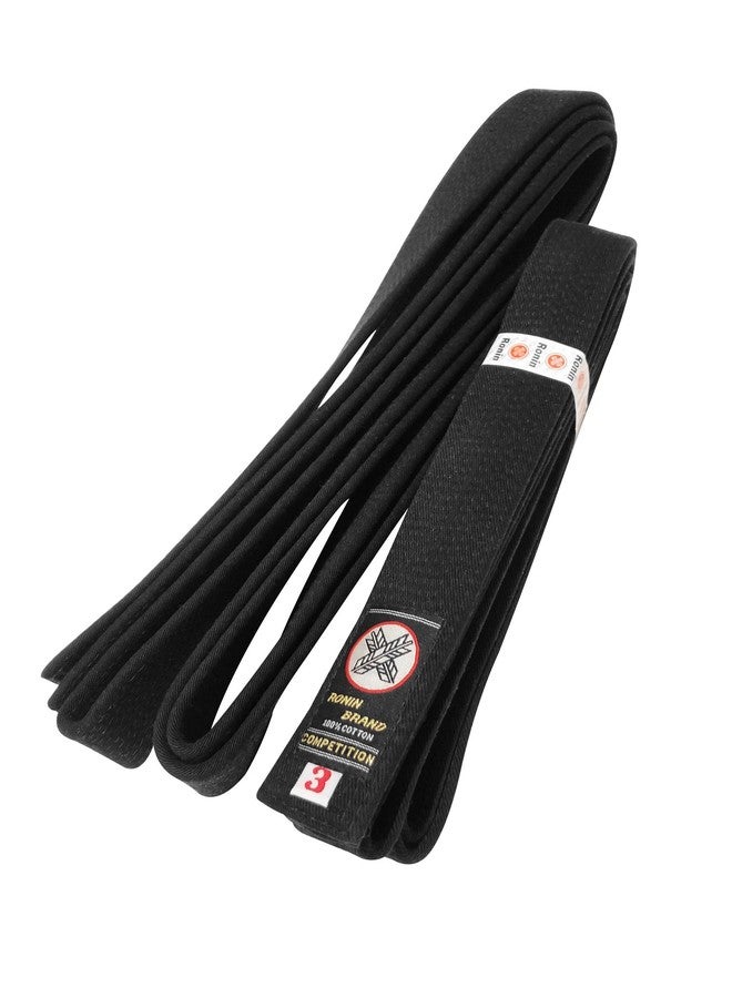 Ronin Brand حزام رونين ديلوكس قطني أسود للكاراتيه، والجودو، والتايكوندو، والأيكيدو، وفنون الدفاع عن النفس جوجيتسو (6) - Image 3